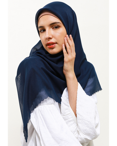 Leena plain scarves navy