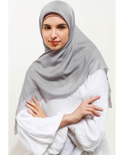 Leena plain scarves metal grey