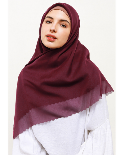 Leena plain scarves burgundi