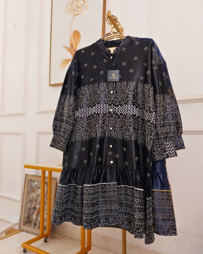 Camelia Tunic Charcoal Silver
