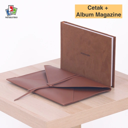 Image of Paket Cetak Album Magazine Box Minimalis 1 Foto Laminasi