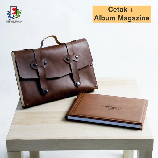 Image of Paket Cetak Album Magazine Tas Kulit Polos Foto Laminasi