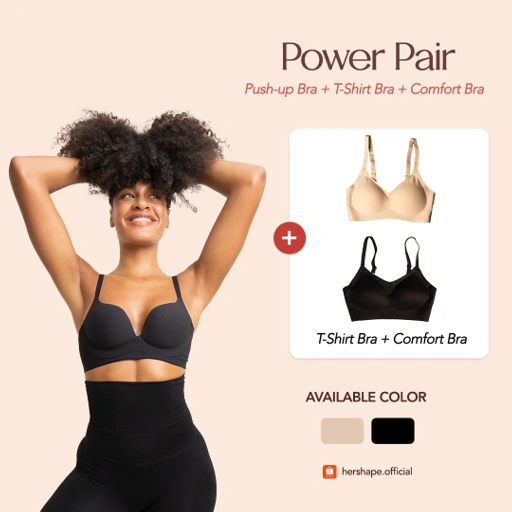Image of Hershape Seamless Bra Bundle | 1 Push-Up Bra + 1 T-shirt Bra + 1 Comfort Bra 