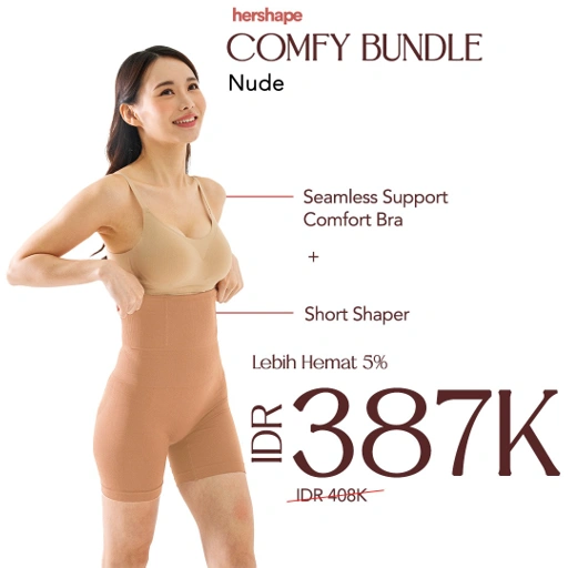 Image of Hershape Comfy Bundle | 1 Short Shaper + 1 Comfort Bra [ NUDE ]