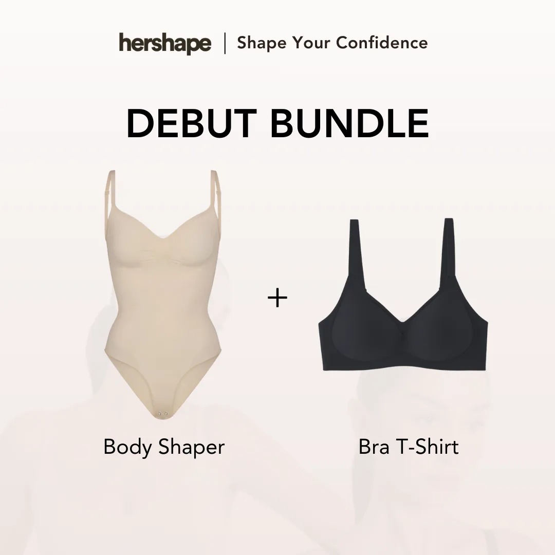 Hershape DEBUT Bundle | 1 Body Shaper + 1 T-shirt Bra 