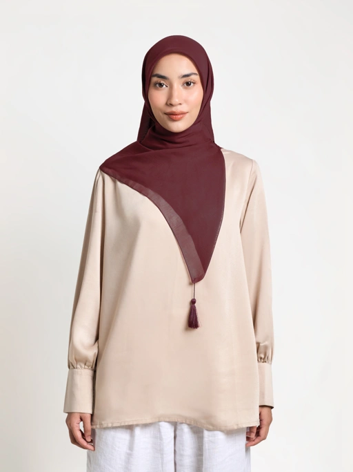 Image of New Colors of Plain Tassel - Hijab Segiempat Paris Jepang Premium Ronce 115 x 115 cm