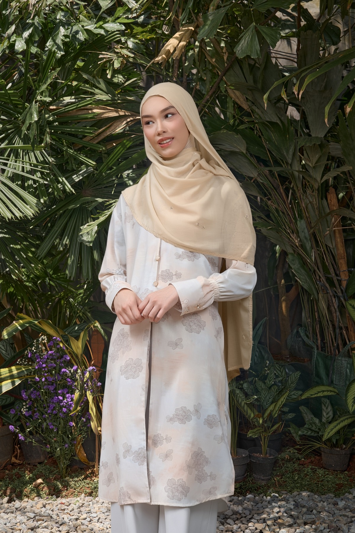 Qamila Tunic - Tunik Motif Bunga