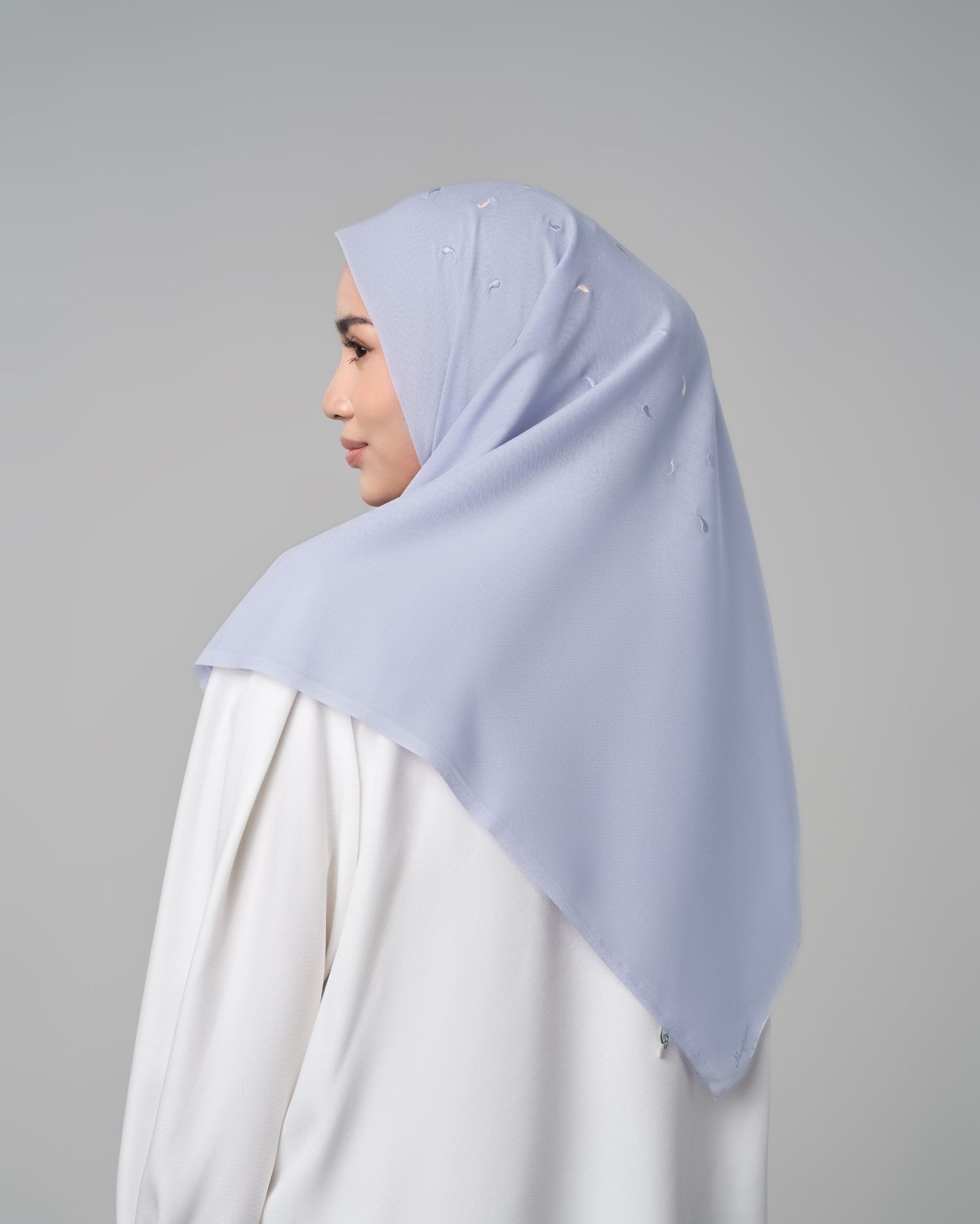 Aquira Embroidery - Hijab Segiempat Bordir Tetesan Air