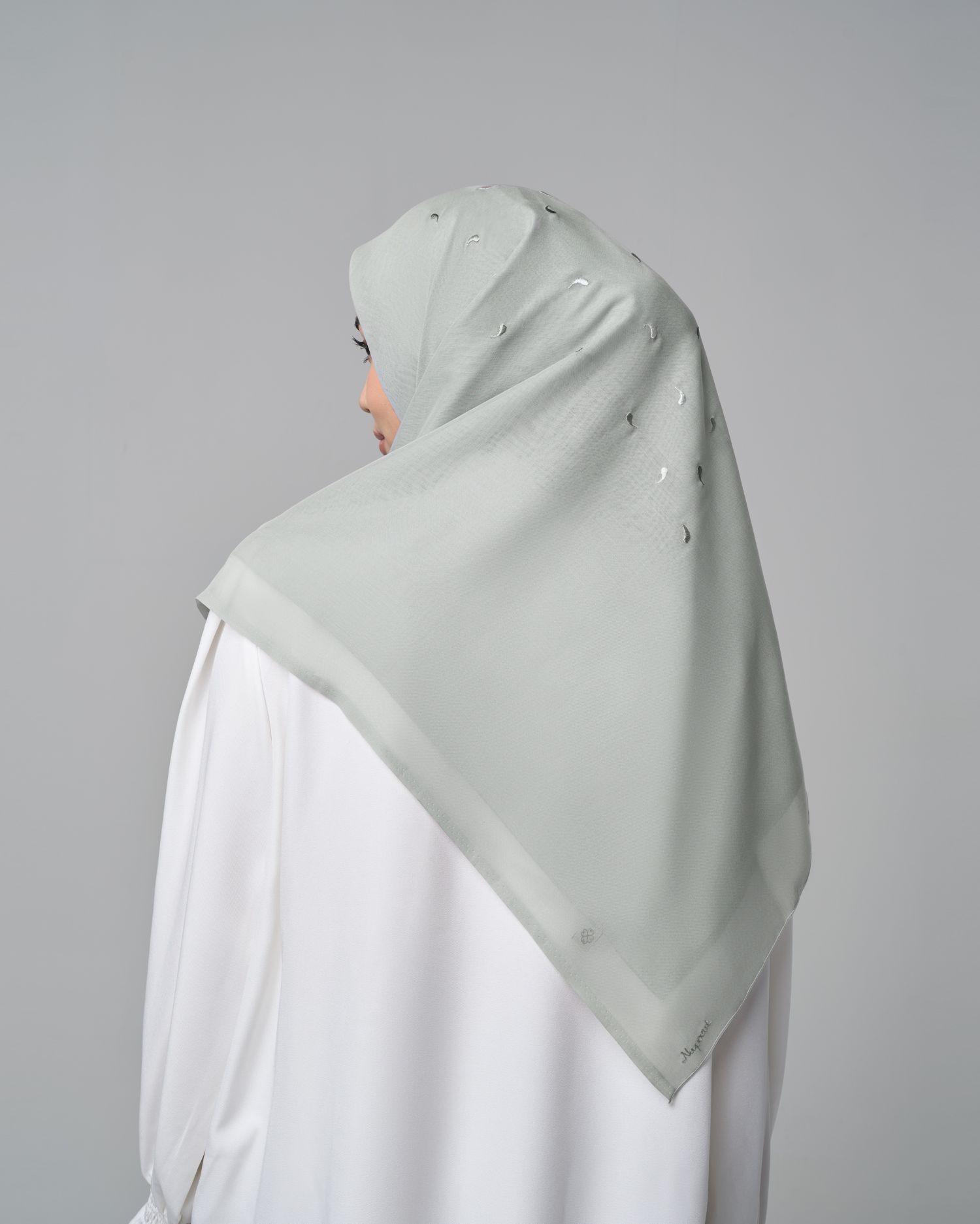 Aquira Embroidery - Hijab Segiempat Bordir Tetesan Air