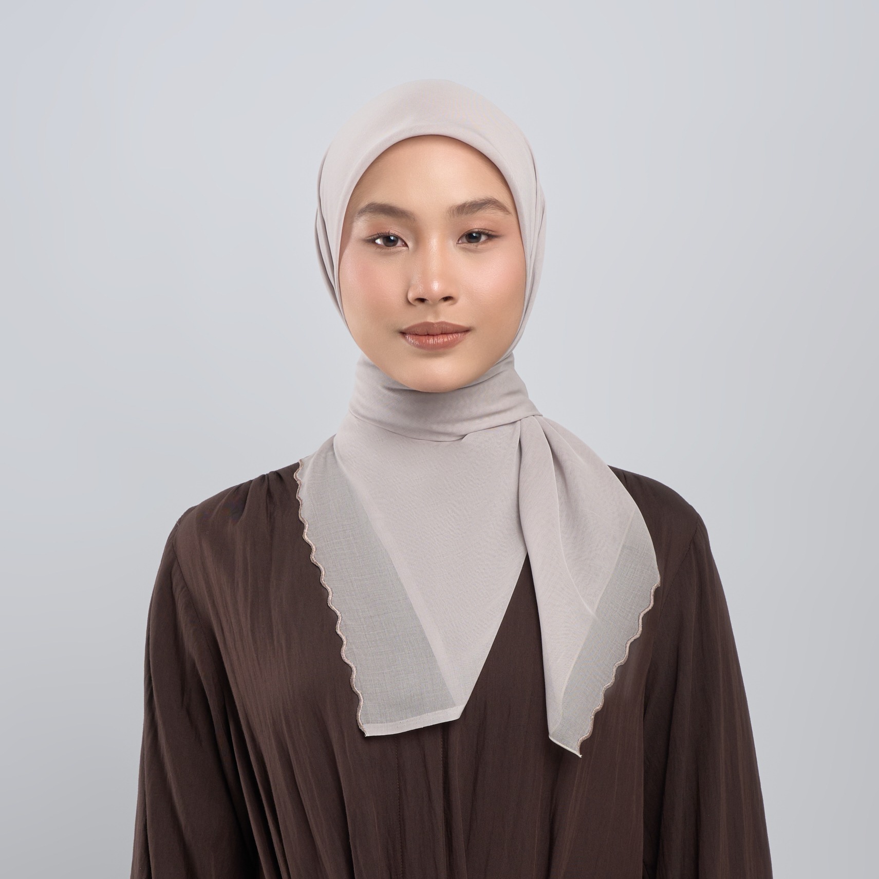 Aryn Embroidery - Hijab Segiempat Bordir Gelombang