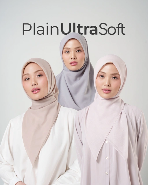 Image of Plain Ultrasoft -  Hijab Segiempat Polos Premium