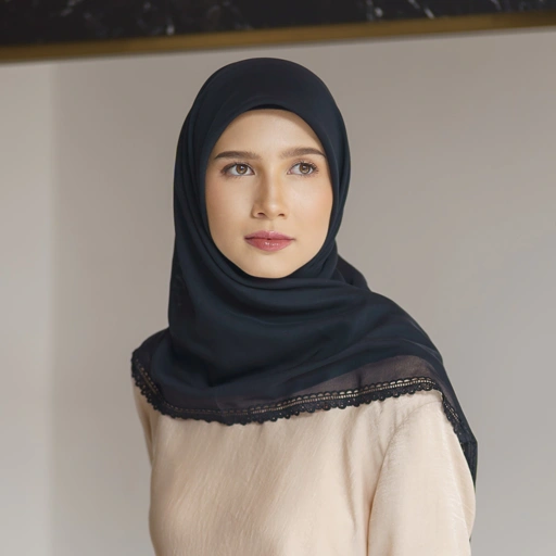 Image of Kayana Embroidery Crystal - Hijab Segiempat Bordir Tepi Premium