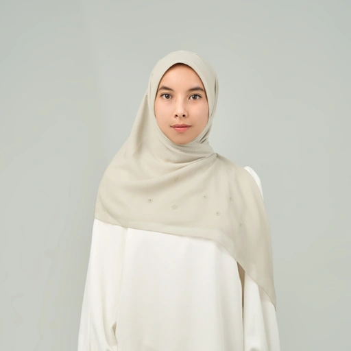 Image of Melati Embroidery - Hijab Segiempat Bordir Bunga Swarovski