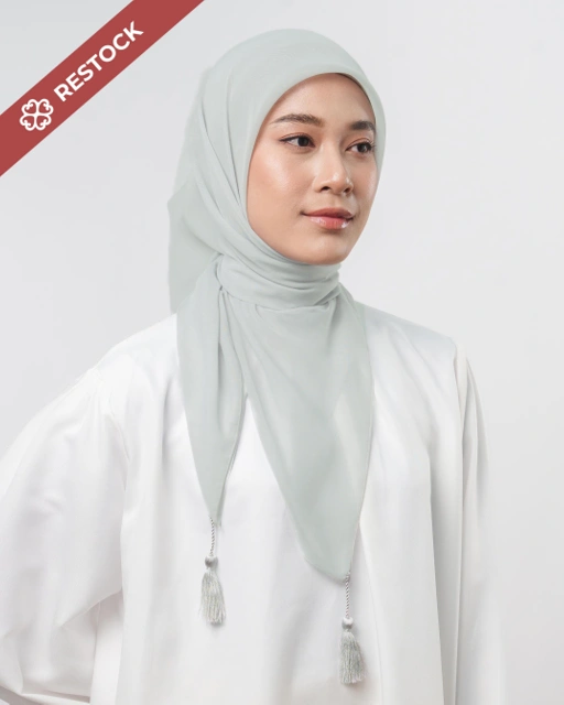 Image of Plain Tassel naPocut Grey & Purple Series - Hijab Ronce Segiempat Paris Jepang Premium