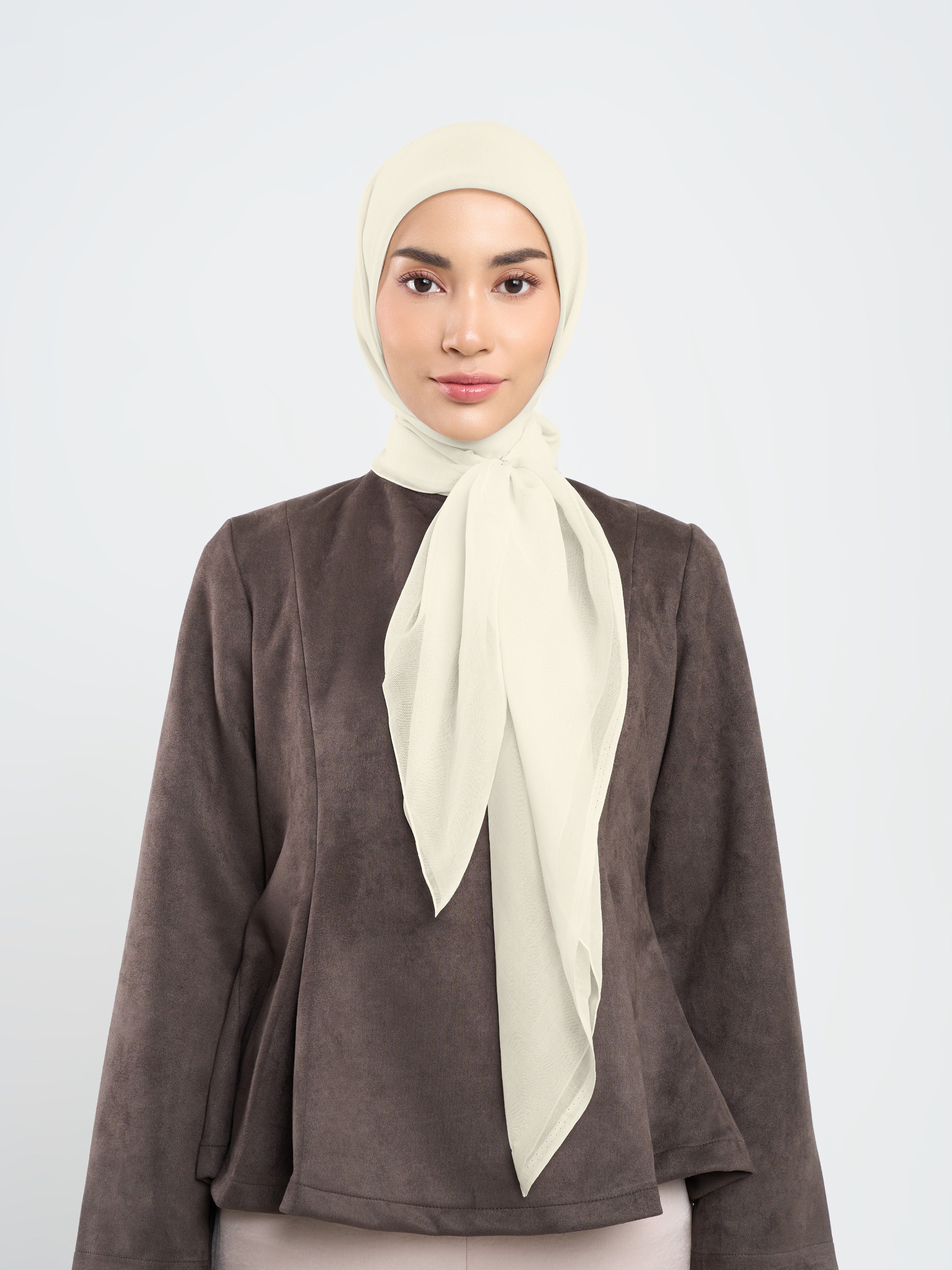 Plain Paris - Hijab Segiempat Paris Jepang Premium Grey and Purple Series