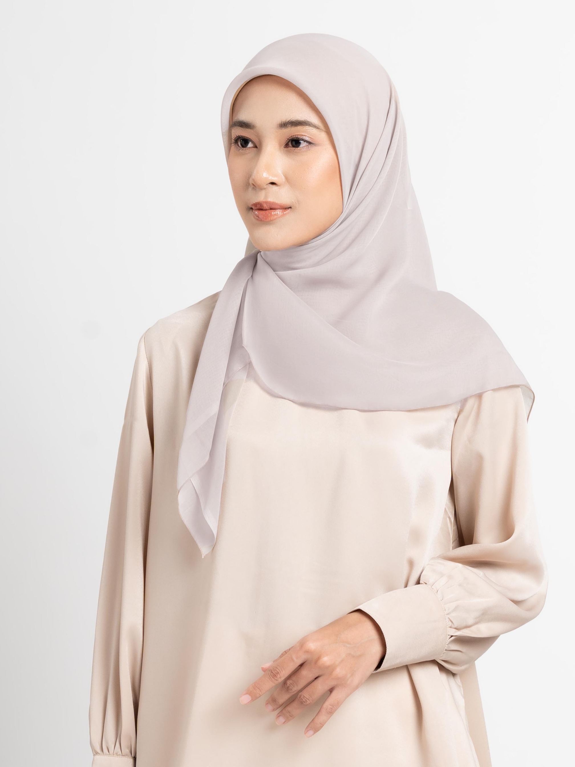 Plain Paris - Hijab Segiempat Paris Jepang Premium Brown and Cream Series