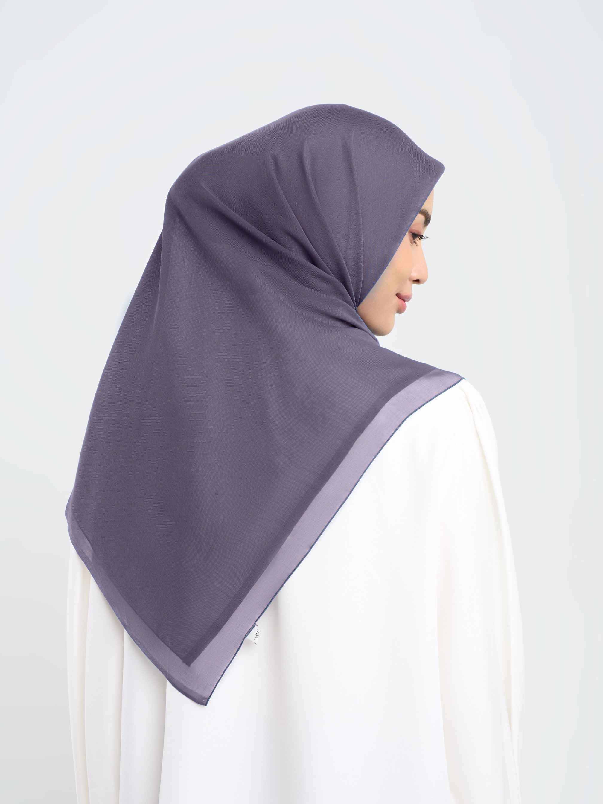Plain Paris - Hijab Segiempat Paris Jepang Premium Grey and Purple Series