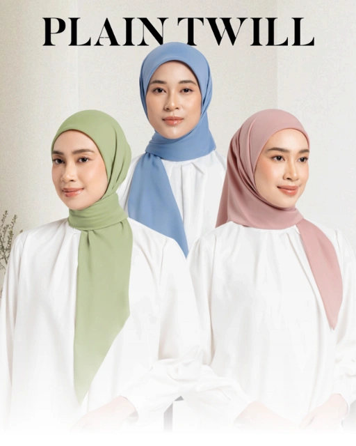 Image of napocut Hijab - Plain Twill New Colors - Hijab Segiempat Paris Japan Premium