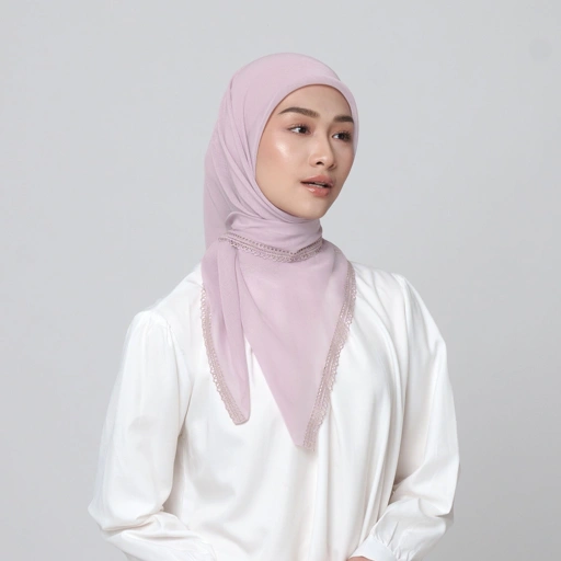 Image of Chani Embroidery - Hijab Segiempat Bordir Geometris