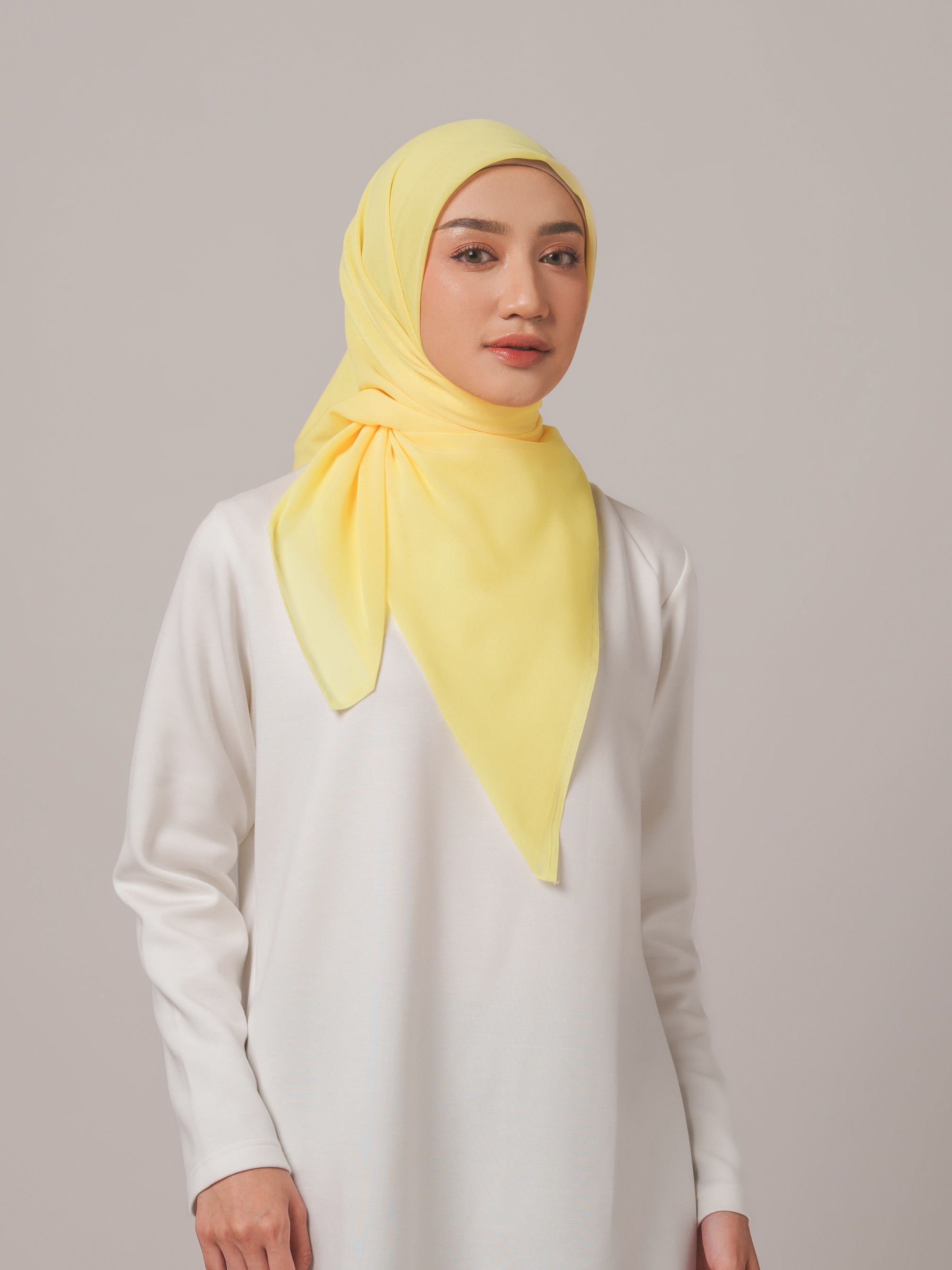 Plain Paris Yellow & Orange Series - Hijab Segiempat Paris Jepang Premium