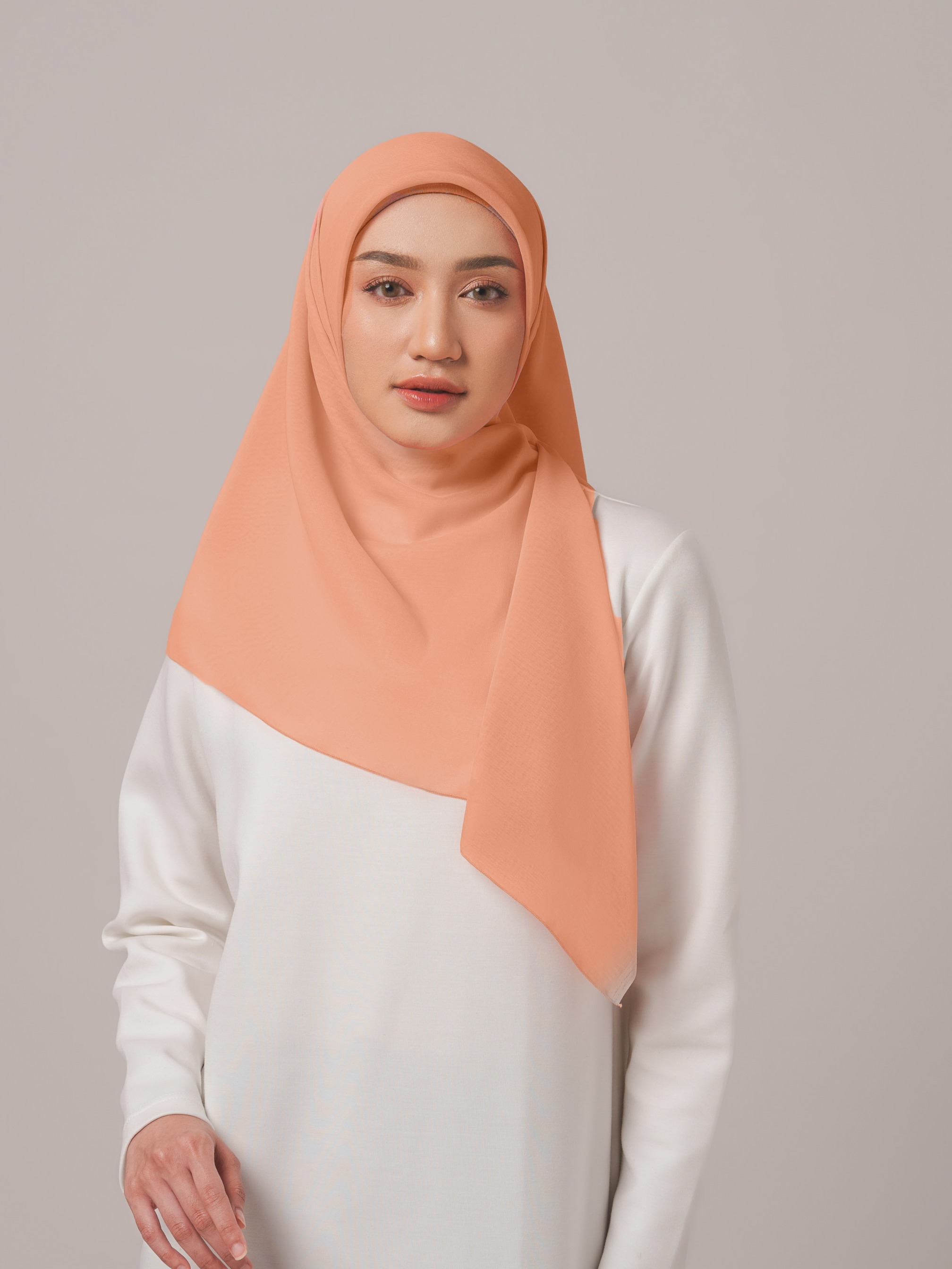 Plain Paris Yellow & Orange Series - Hijab Segiempat Paris Jepang Premium