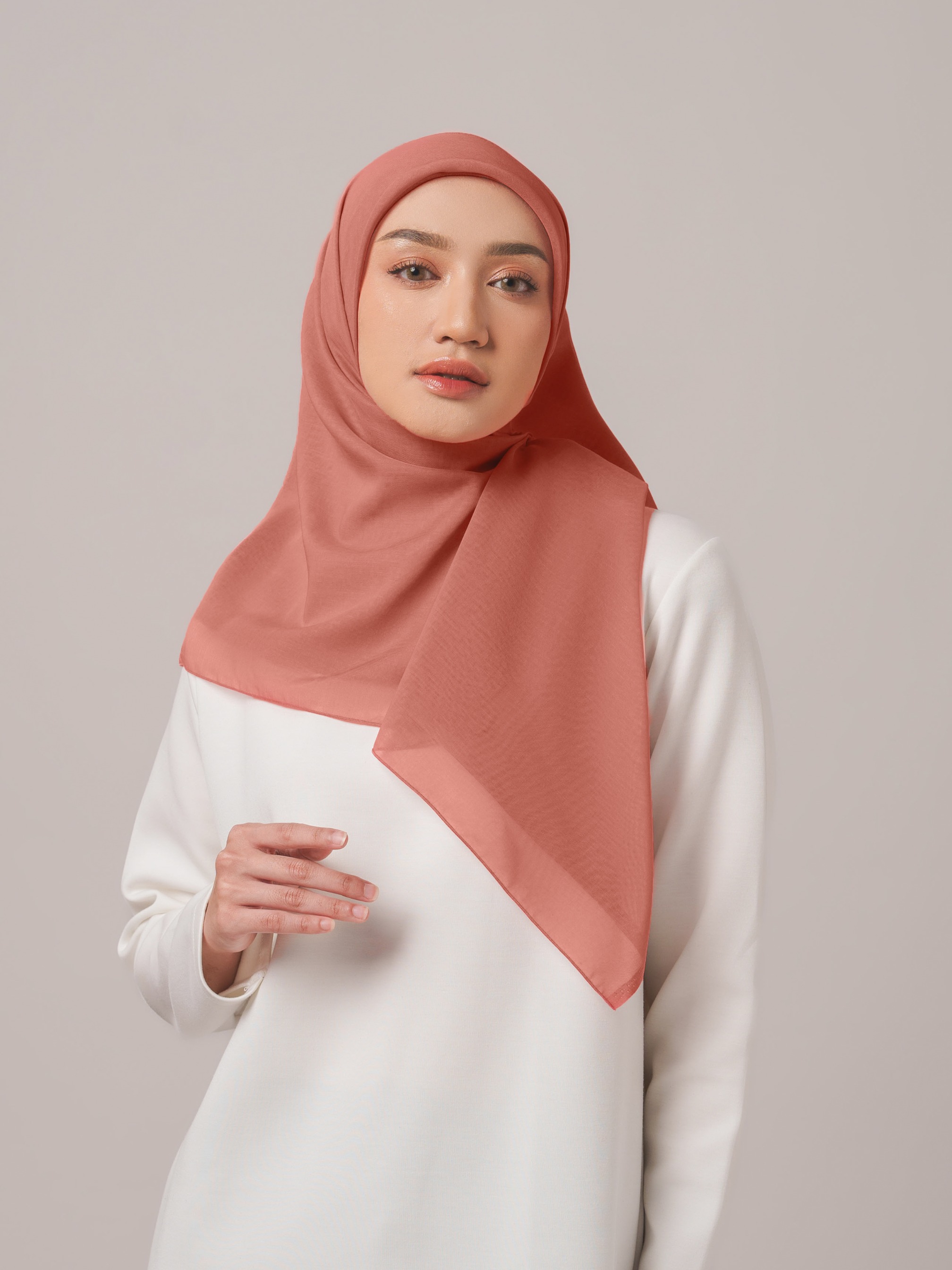 Plain Paris Yellow & Orange Series - Hijab Segiempat Paris Jepang Premium