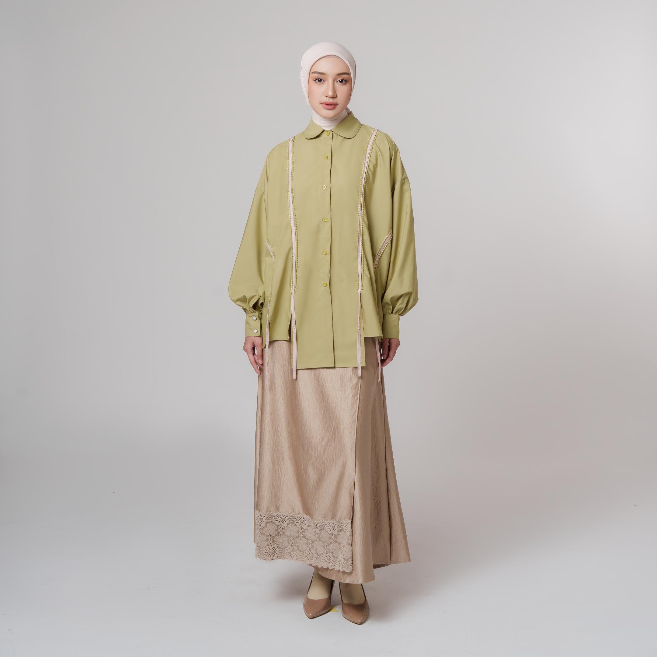 Mahira Top - Kemeja Oversize Lengan Balon