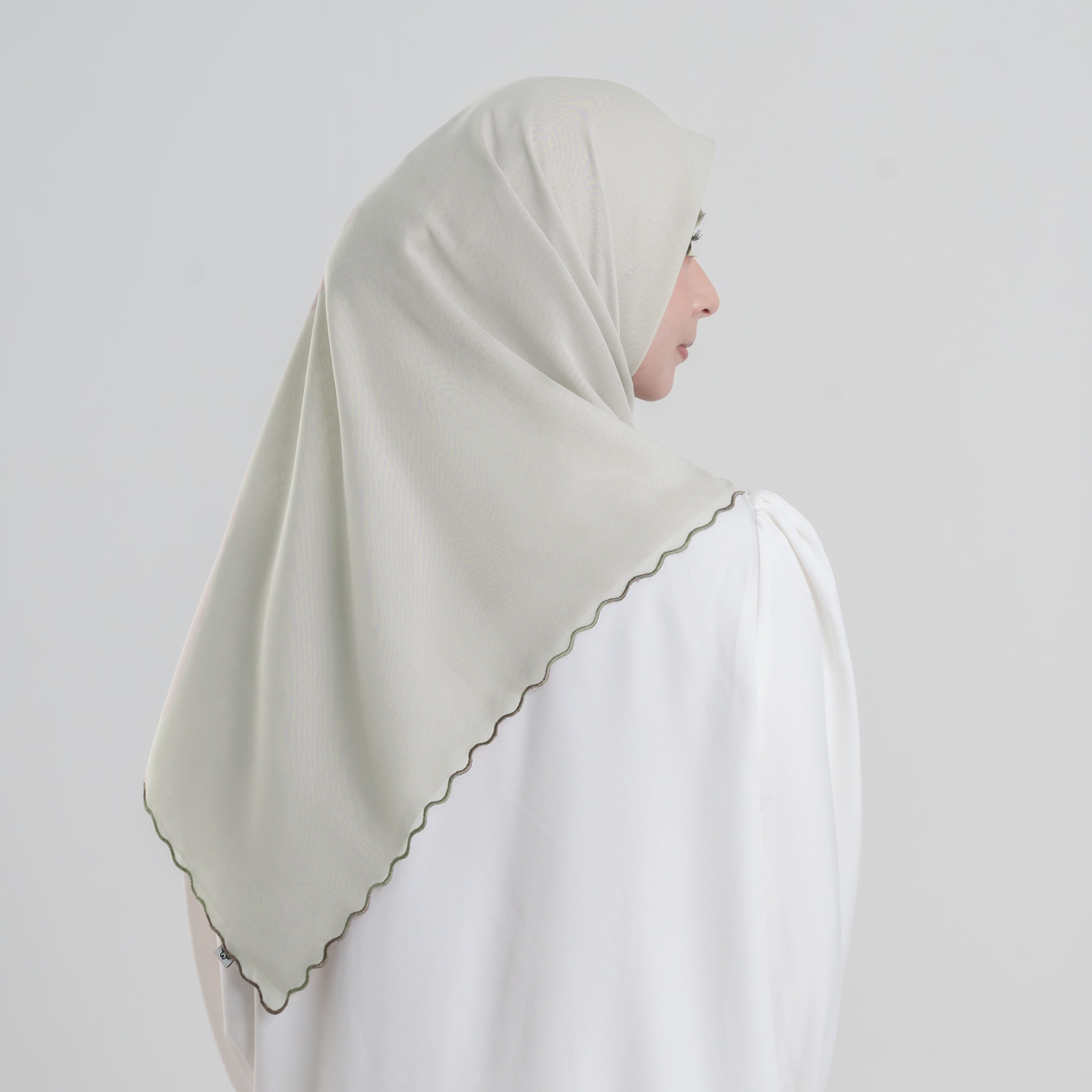 Aryn Embroidery - Hijab Segiempat Bordir Gelombang
