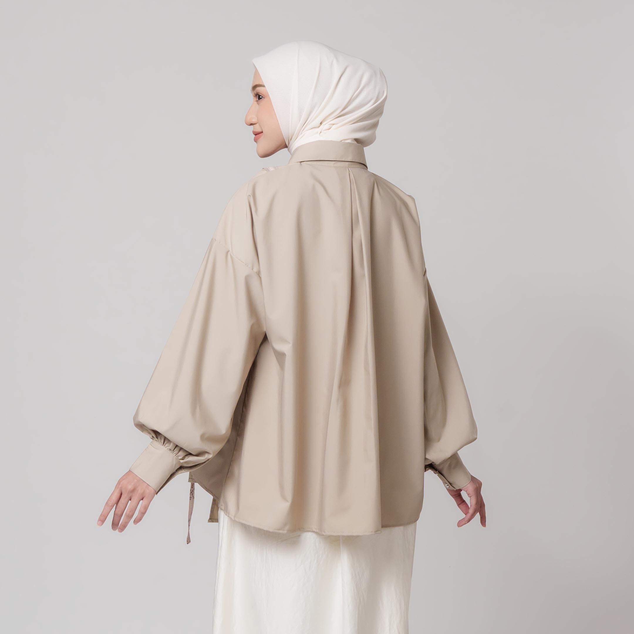 Mahira Top - Kemeja Oversize Lengan Balon