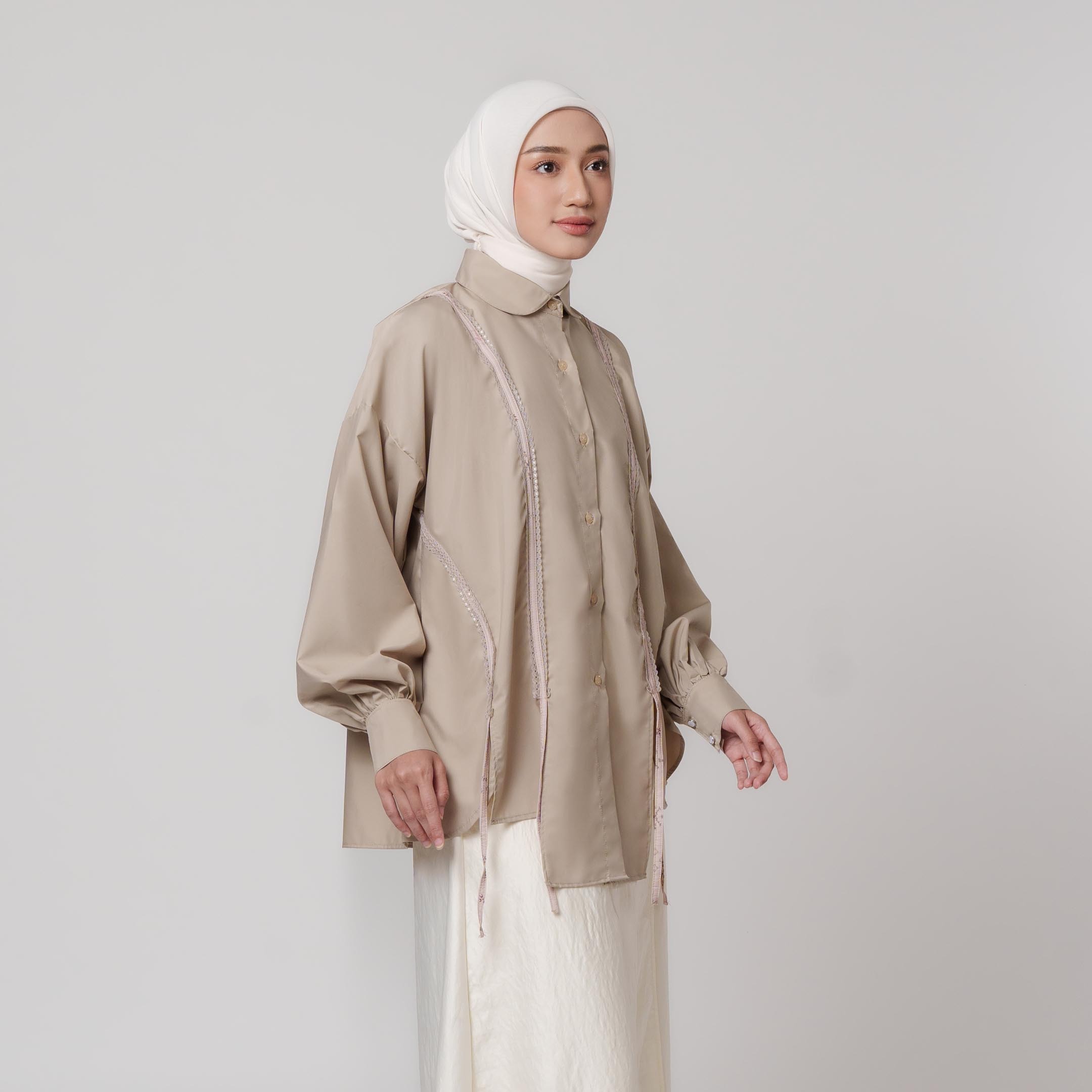 Mahira Top - Kemeja Oversize Lengan Balon