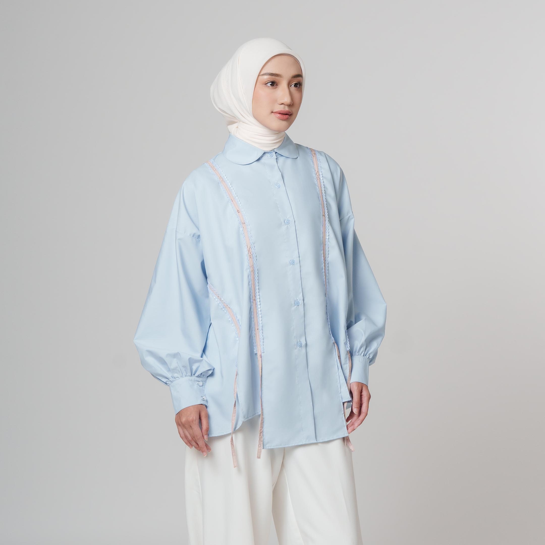 Mahira Top - Kemeja Oversize Lengan Balon