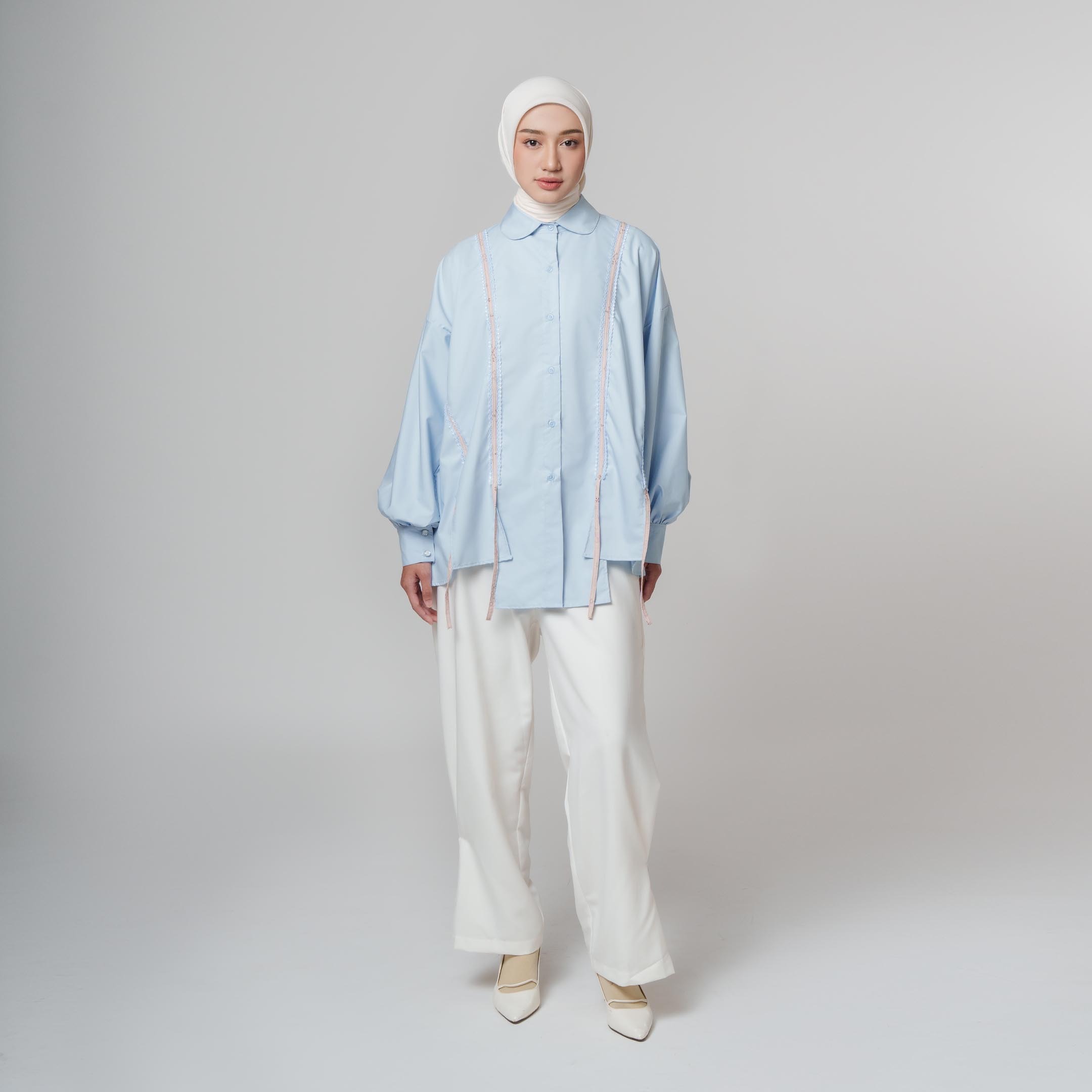 Mahira Top - Kemeja Oversize Lengan Balon