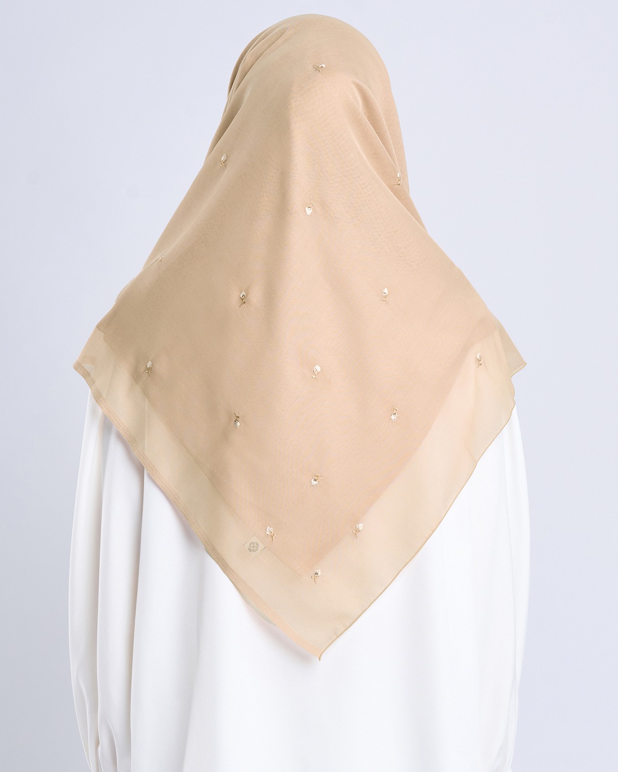 Zyra Embroidery - Hijab Segiempat Bordir Bunga