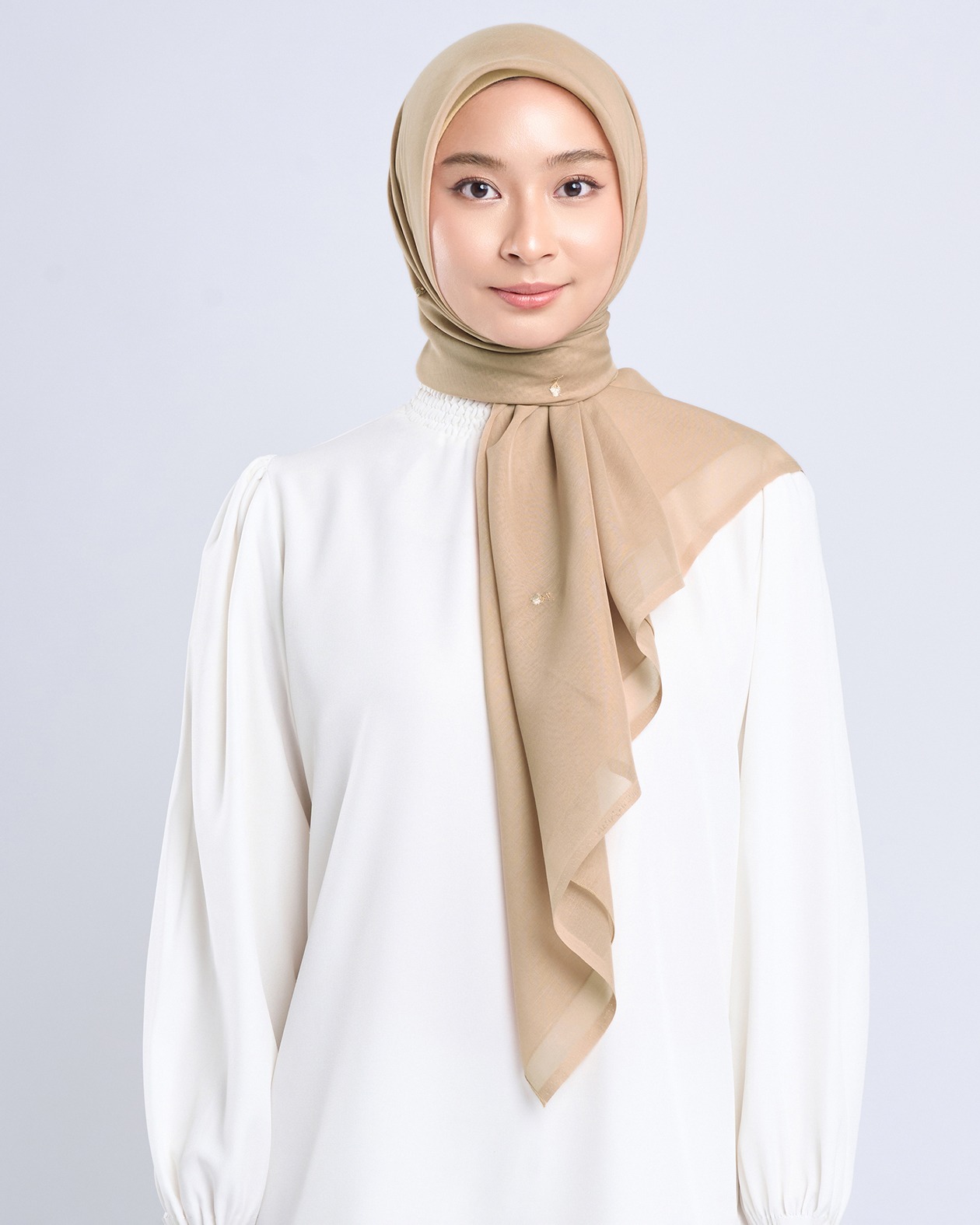 Zyra Embroidery - Hijab Segiempat Bordir Bunga
