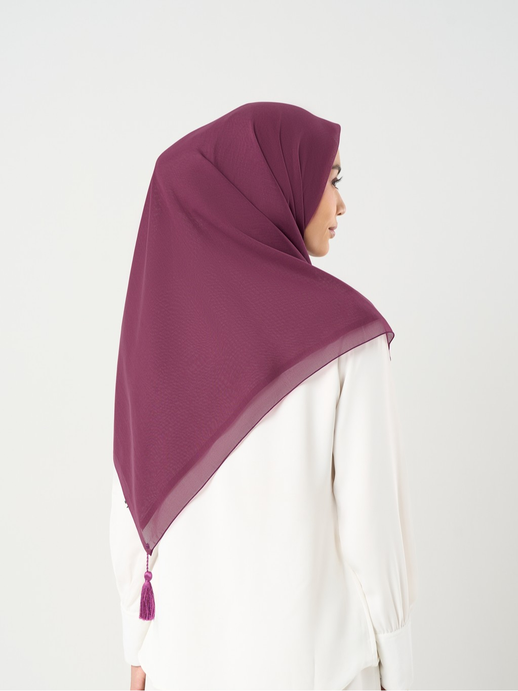 Plain Tassel New Colors - Hijab Segiempat Paris Jepang Premium Ronce 115 x 115 cm