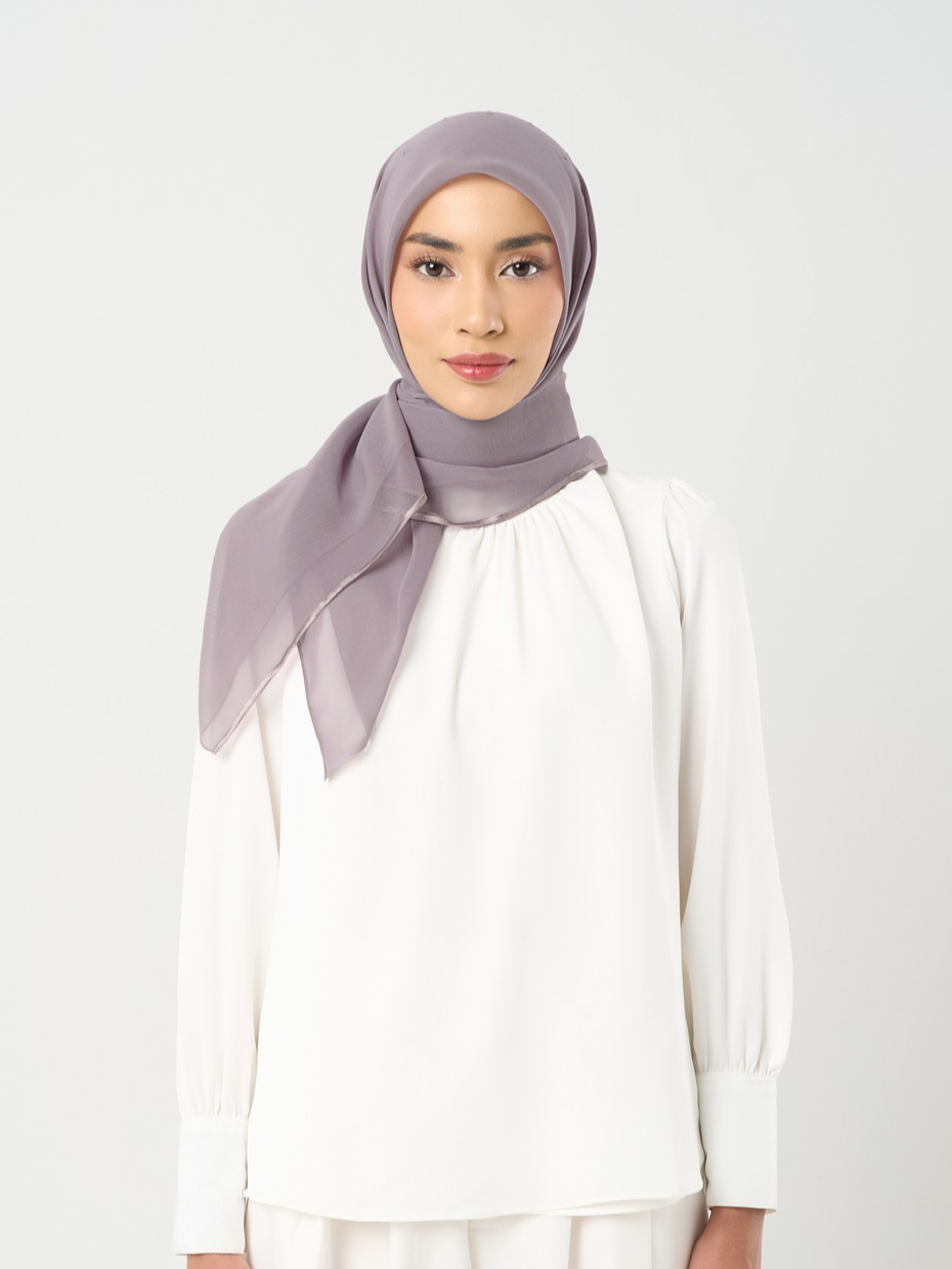 Plain Crystal Line Signature 29 - Hijab Segiempat Bordir Crystal
