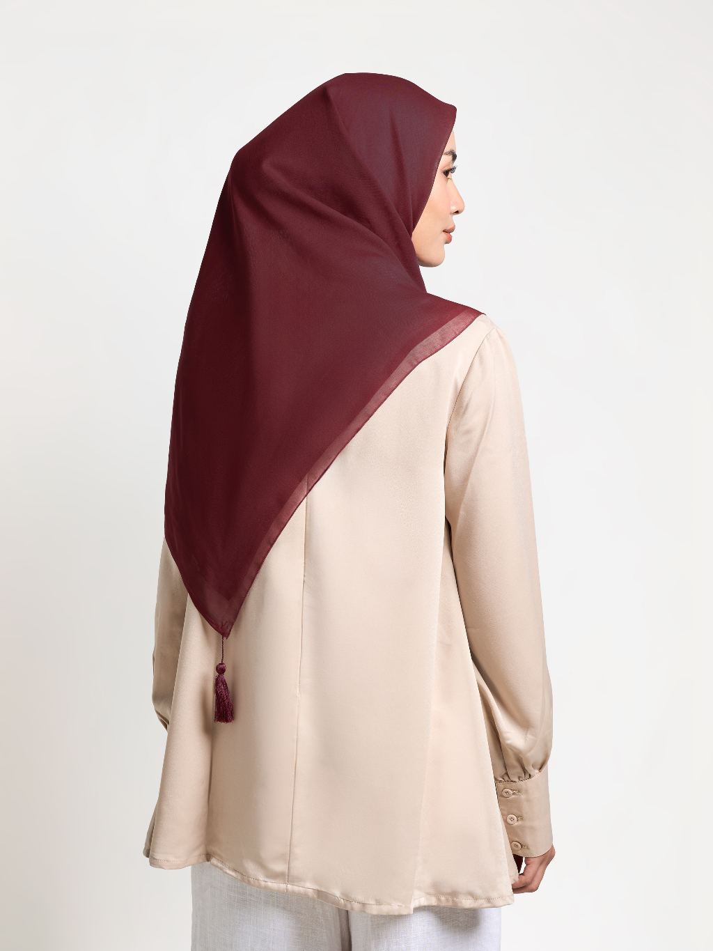 Plain Tassel - Hijab Segiempat Paris Jepang Premium Ronce 115 x 115 cm