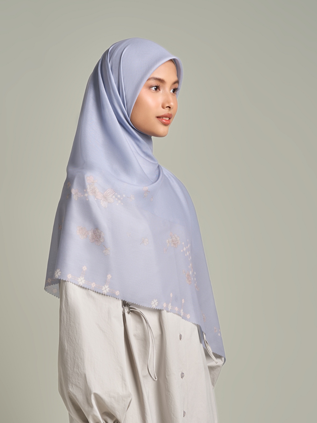 Selaras Scarf Syar'i - Hijab Printing Bunga Premium