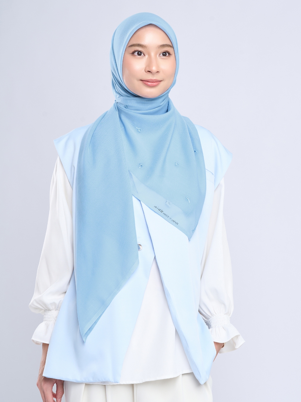 Nafi Embroidery - Hijab Segiempat Bordir Bunga