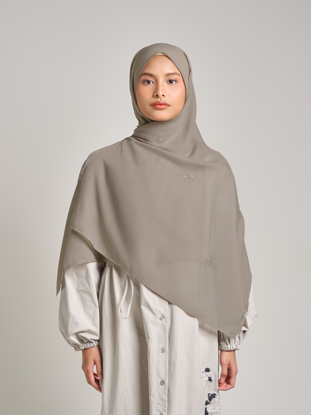 Liqo Pashmina - Pashmina Bordir Flowy Premium