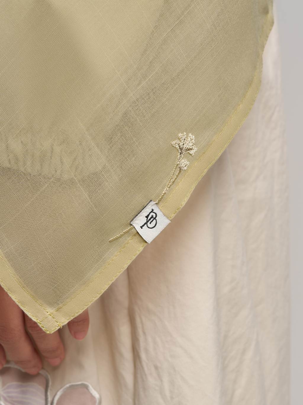Liqo Pashmina - Pashmina Bordir Flowy Premium