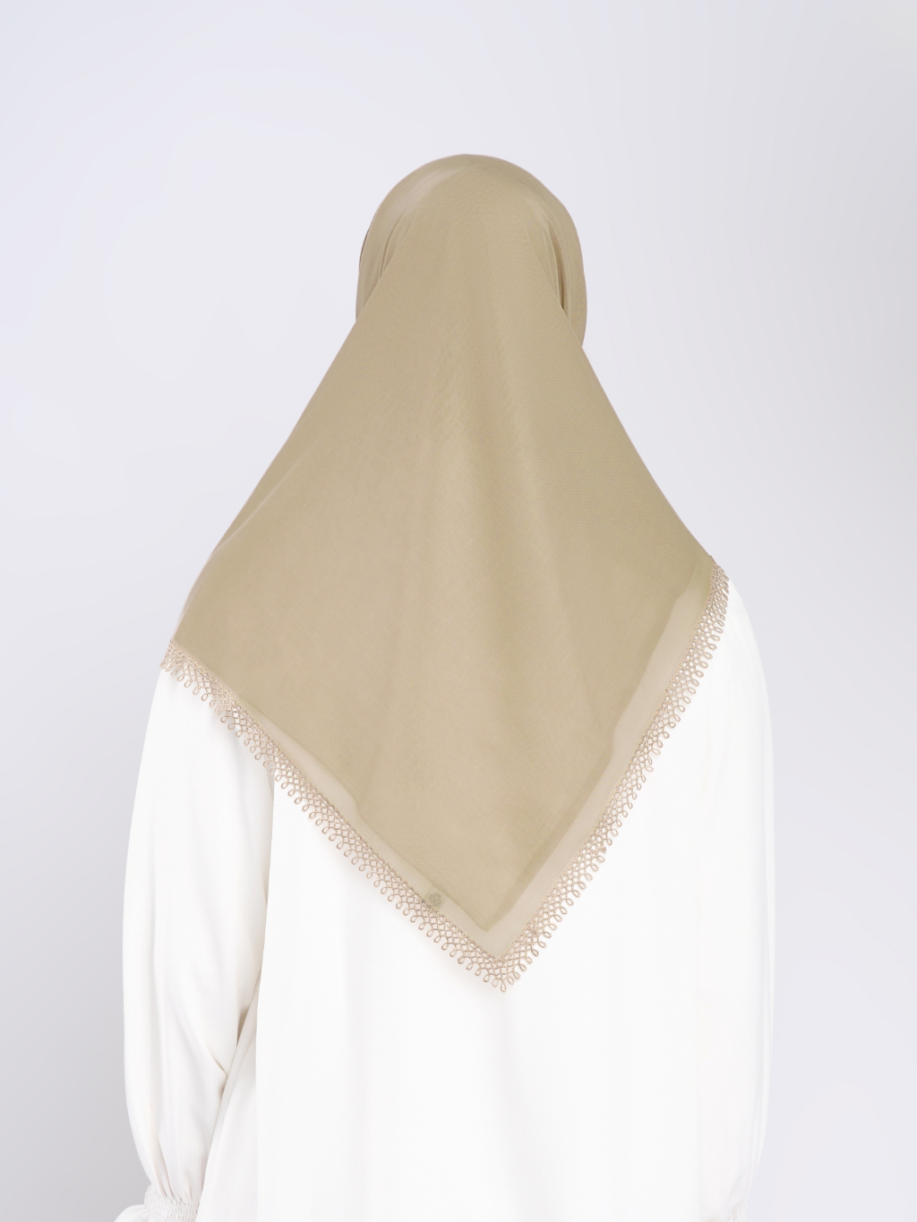 Erelia Embroidery - Hijab Segiempat Bordir Tepi Geometris