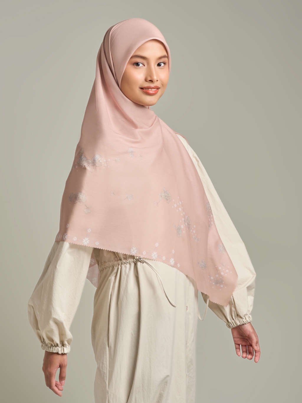 Selaras Scarf Syar'i - Hijab Printing Bunga Premium