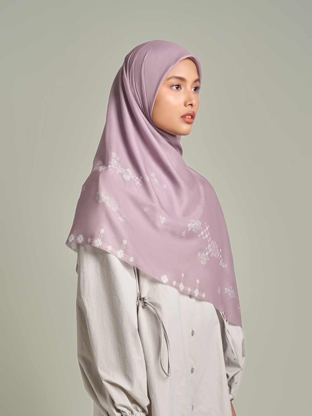 Selaras Scarf Syar'i - Hijab Printing Bunga Premium