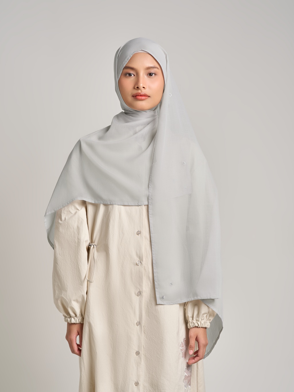 Liqo Pashmina - Pashmina Bordir Flowy Premium