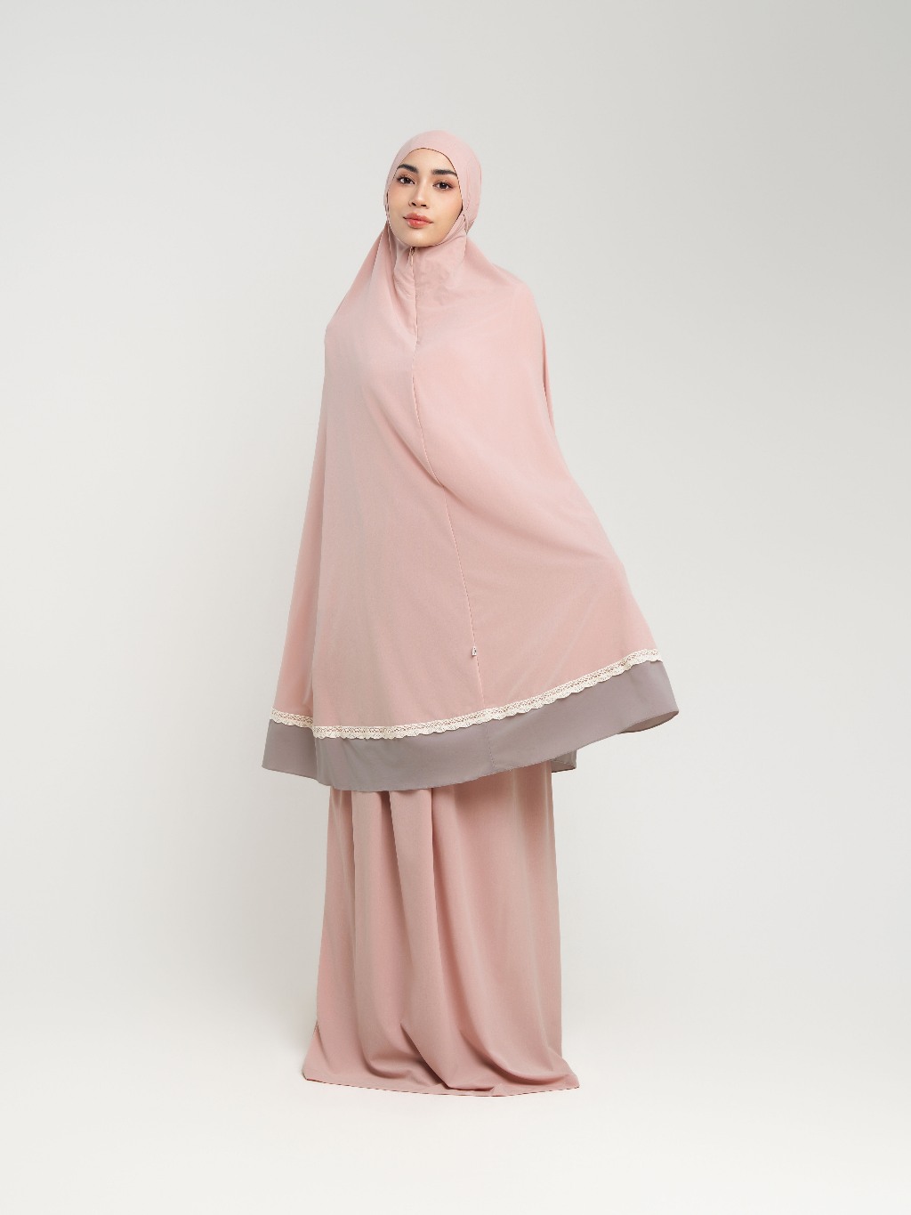 Samara Lace 2 tone Prayer Set - Mukena Travel Premium