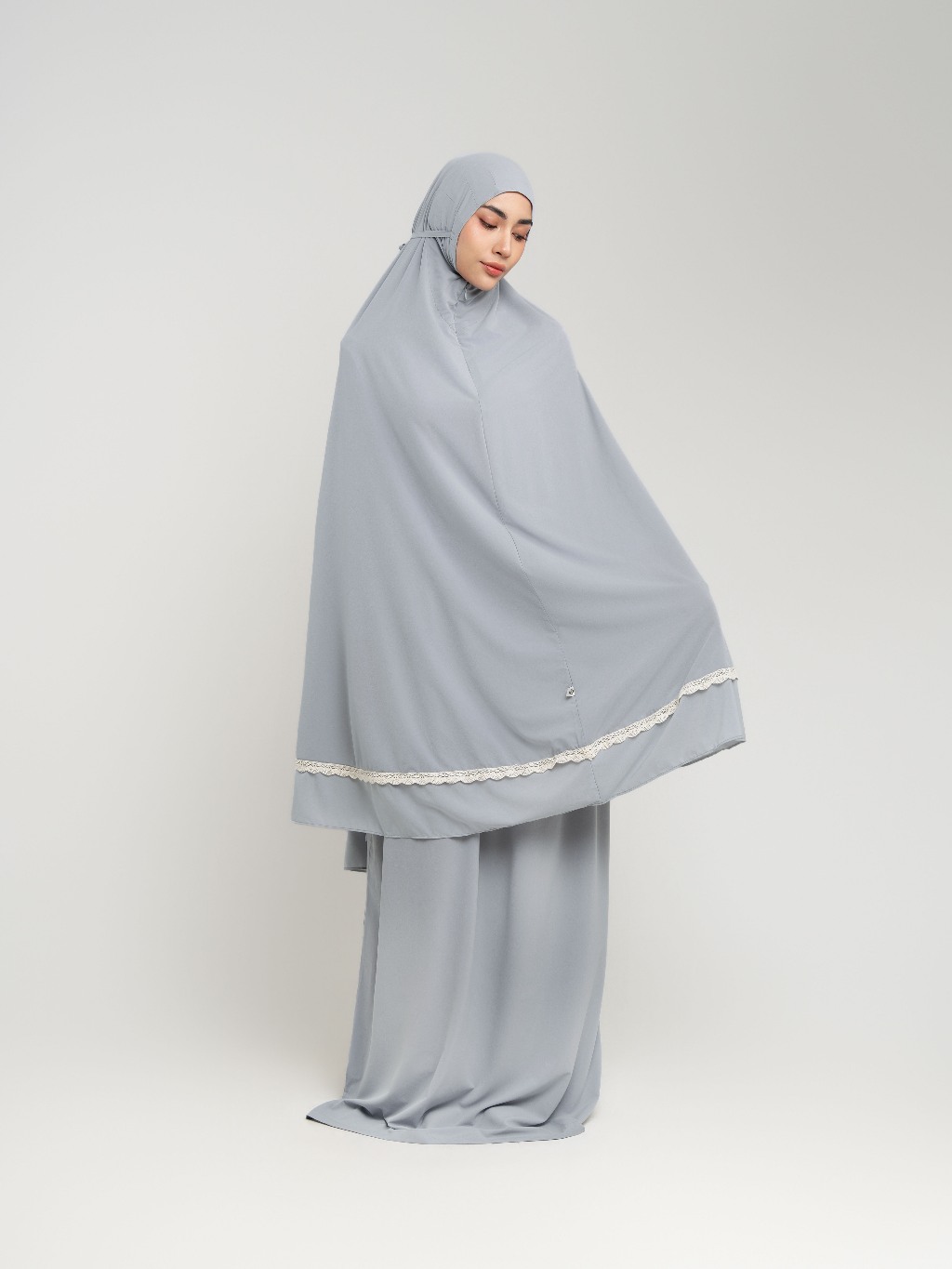 Samara Lace 1 tone Prayer Set - Mukena Travel Premium