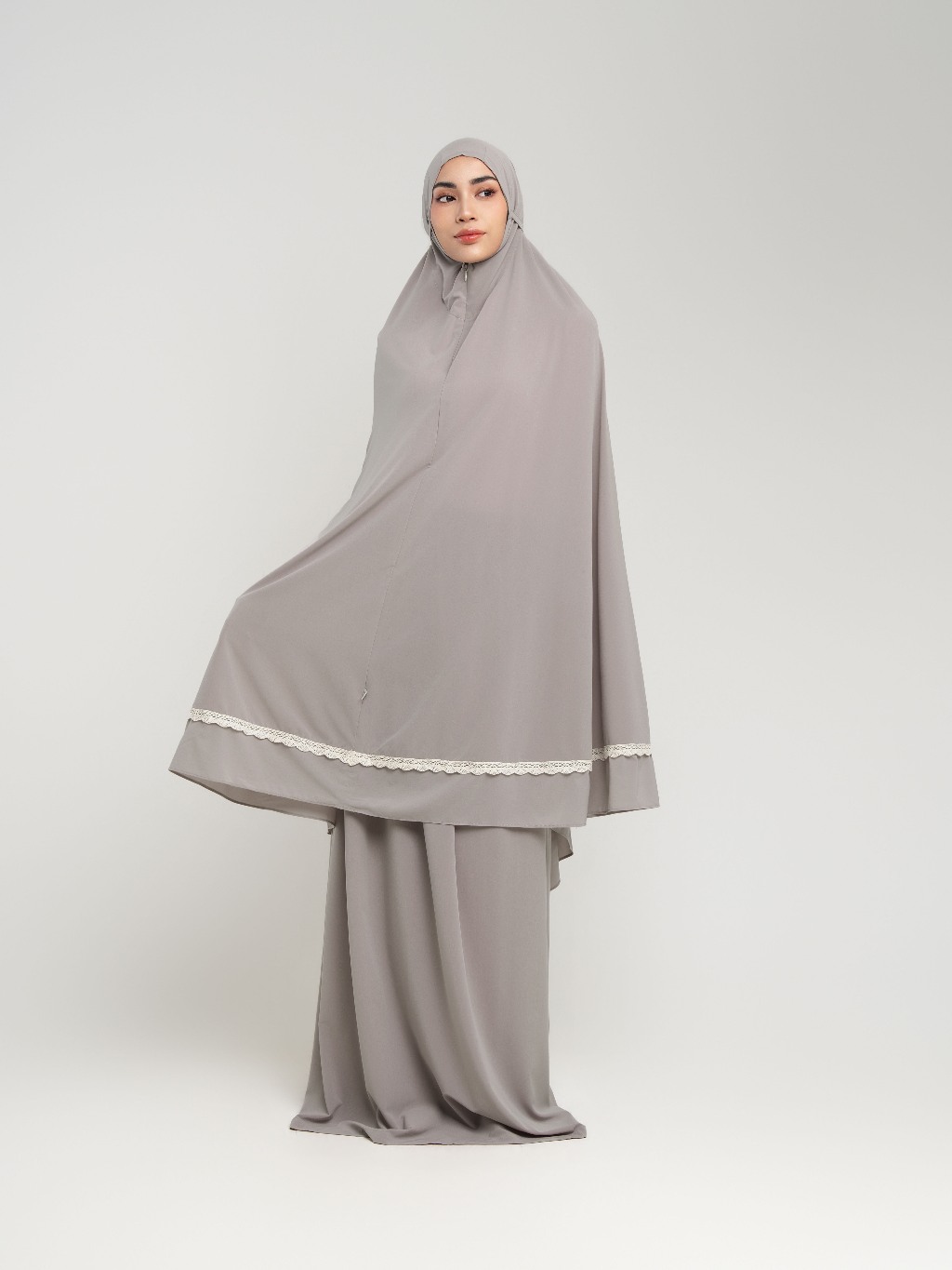 Samara Lace 1 tone Prayer Set - Mukena Travel Premium