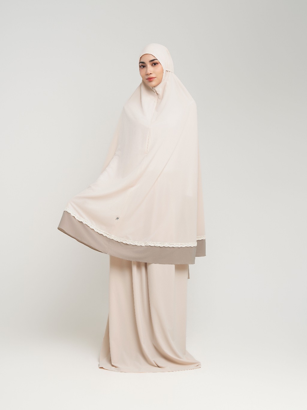 Samara Lace 2 tone Prayer Set - Mukena Travel Premium