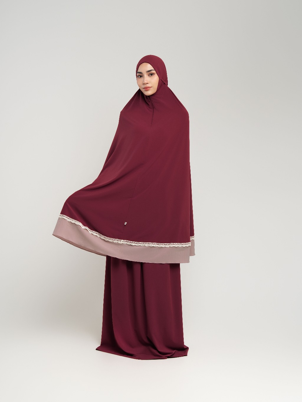 Samara Lace 2 tone Prayer Set - Mukena Travel Premium